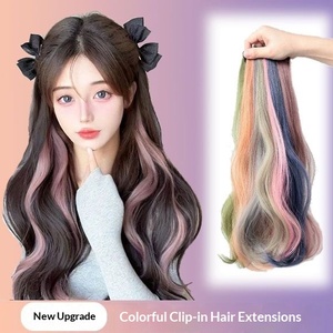 Peluca de Pelo Rizado de Colores con Clip para Orejas, Resistente al Calor, Accesorio de Moda para Mujer, Estilo Dulce y Moderno - Product Image 3