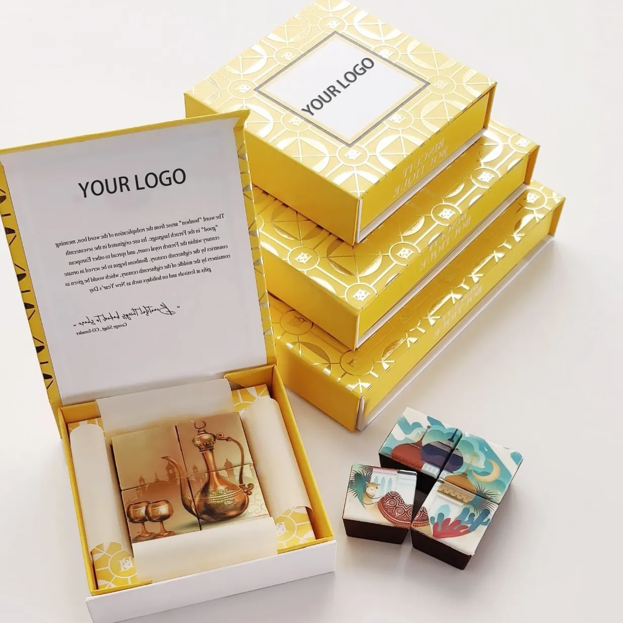 Kotak hadiah cokelat datar kustom parfum mewah kotak hadiah magnetik