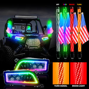 2023 música Control remoto APP ATV UTV 1.3ft /1.7ft/ 2ft antenas en espiral Antena Led RGB <span class=keywords><strong>corto</strong></span> ancho Led látigo luces para Polaris RZR - Product Image 4