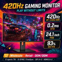 Moniteur Esports 420Hz FHD 24 pouces 0,2 ms Panneau TN Affichage BFI FPS Écran de jeu à accélération OD Vente en gros