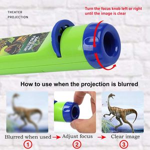 Pädagogische Tier projektor Taschenlampe Toy Safari Wildlife Torch mit 3 Discs 24 Bilder lernen Nachtlicht Geschenk für Kinder - Product Image 4