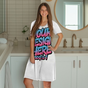 <span class=keywords><strong>Camicia</strong></span> <span class=keywords><strong>da</strong></span> <span class=keywords><strong>Notte</strong></span> Personalizzata di Lusso e alla Moda, Manica Corta, Collo Tondo, con <span class=keywords><strong>Bottoni</strong></span> e Stampa su Richiesta, Adatta per Uso Quotidiano - Product Image 4