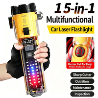 Marteau de sécurité portable avec alarme sonore, rechargeable par USB, lampe torche étanche en ABS, coupe-circuit d'urgence extérieur avec base magnétique