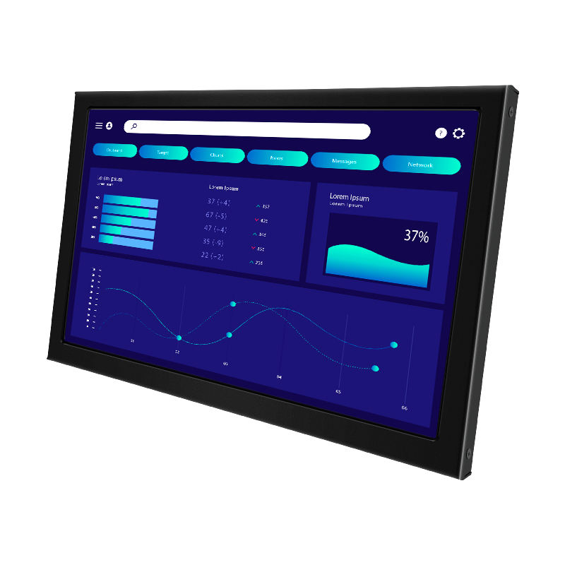 Factory Price 8 Inch Mini Industrial Metal Monitor Resistive Touch Screen VGA HD-MI Wall Mount Industrial Display