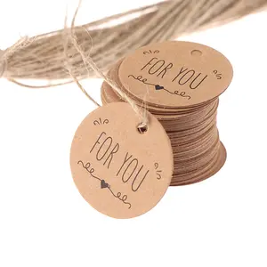 Blank Gift Tag Kraft Paper Hang Tags Label With Ropes Gift Packaging Cards For Long Sleeved T-shirt Underwear