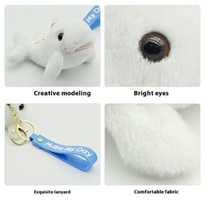 Venta al por mayor de llavero de ballena asesina de cuatro pulgadas personalizable ODM llave colgante lindo pequeño juguete de peluche hecho tela de algodón lavado PP algodón - Product Image 4