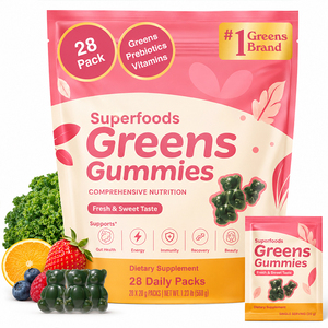 Suplemento de Vitaminas y Minerales Naturales de Marca Privada OEM, Superalimentos Orgánicos, Frutas y Verduras Verdes Integrales en Gomitas - Product Image 1