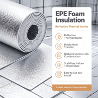 Rouleau d'isolation en polystyrène haute réflectivité, imperméable, 3 mm d'épaisseur, mousse EPE, feuille d'aluminium pour toit de hangar en tôle