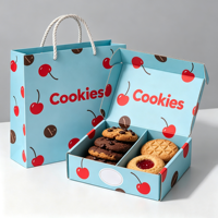 Emballage en carton pliable biodégradable personnalisé en gros pour gâteaux, biscuits, beignets, emballages de biscuits avec impression de logo