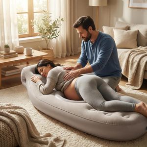 Colchón de Aire Inflable Portátil Multifuncional de PVC con Flocado, Modelo Cóncavo, para Yoga y Maternidad, Personalizable - Product Image 3