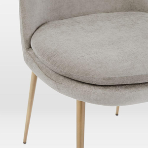 Espana estilo Grey ropa de tela de terciopelo de oro de latón de acero inoxidable alta <span class=keywords><strong>Finley</strong></span> Silla de comedor - Product Image 4