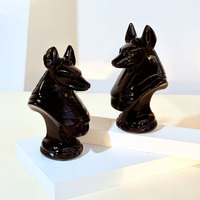 Statue d'Anubis en Obsidienne Noire Naturelle, Tête de Chacal, Dieu Égyptien de la Mort, Sculpture en Cristal pour Protection Spirituelle et Décoration Intérieure