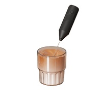 Mousseur à lait électrique rapide BAMBUS en acier inoxydable 304, mousseur à lait portable pour les cafés