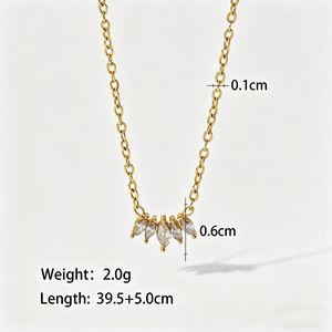 Collar de Moda para Mujer con Colgante de Circonita, Chapado en Oro de 18K PVD, con Circonitas en Forma de Flor, Collares con Dijes Versátiles y Modernos, Venta al por Mayor - Product Image 3