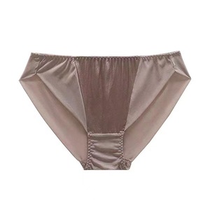Lussuoso elegante biancheria intima da <span class=keywords><strong>donna</strong></span> in seta di gelso stile Sexy <span class=keywords><strong>slip</strong></span> traslucido con Logo in vita mutandine in raso di seta satinato - Product Image 5