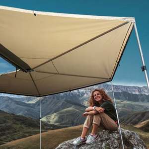 <span class=keywords><strong>Prix</strong></span> usine 4x4 SUV abri extérieur <span class=keywords><strong>camping</strong></span>-<span class=keywords><strong>car</strong></span> tente 270 degrés voiture côté auvent avec tissu Oxford toit voiture toit 270 auvent - Product Image 2