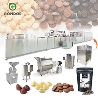 Machine de production complète pour la fabrication de granulés de chocolat en forme de boutons, avec moule de dépose et de formage