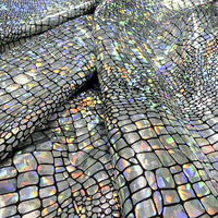 Tissu en feuille métallisée résistant aux déchirures pour costumes de scène, en filaments d'élasthanne, extensible, coloré, effet peau de serpent, disponible sur commande