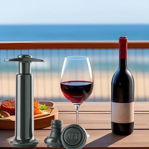 <b>Wine</b> Vacuum Pump Black With 2 Stoppers For <b>Wine</b> Preservation - Product Image 6