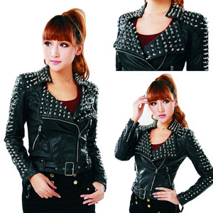 Vestes de moto pour femmes Cardura, en cuir personnalisé, à rayures tricotées, imperméables, doublure en coton écologique, logo personnalisé, vente en gros - Product Image 1