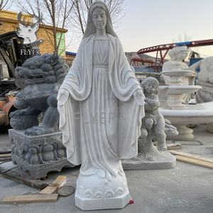 Al Aire Libre Iglesia Católica tamaño real al por mayor estatuas religiosas mármol blanco Virgen María estatua de piedra escultura para la venta - Product Image 6