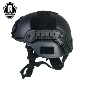 KIANG Casco Táctico Aramida PE Mich Casco de Seguridad Ligero Negro