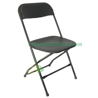 Chaise de jardin pliante au design traditionnel blanc Cadre en plastique en acier avec dos de ventilateur pour salle à manger Hôtel Ferme Mobilier d'extérieur