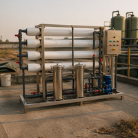 Système de traitement d'eau par osmose inverse industrielle (RO) en conteneur, 1 an, productivité de 5000 L/heure pour l'eau potable en bouteille