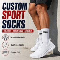 Vente d'usine - Chaussettes de sport en coton blanc avec logo personnalisé, chaussettes athlétiques côtelées à coussinets en tissu éponge