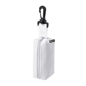 Trousse à crayons pratique en polyester RPET 420D écologique, imprimée sérigraphiée, avec fermeture éclair et mousqueton, 8 compartiments en bois, vente en gros - Product Image 1