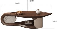 Table basse décorative moderne en forme de feuille, durable, pour salon et petits espaces, avec plateau et structure en MDF et peinture écologique