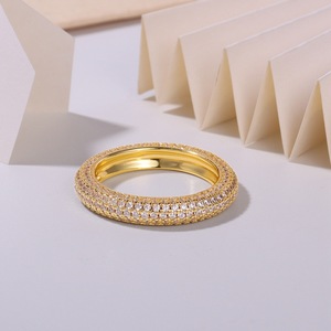 Anillo de banda cerrado de lujo para mujer, de plata de ley S925, con moissanita de círculo completo y doble fila pavimentada, apilable, de gran demanda 2026 - Product Image 5