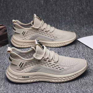 Chaussures de course confortables pour hommes à semelle extérieure en caoutchouc souple, légères, respirantes, en maille, à enfiler, à bout rond, tendance - Product Image 1
