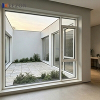 Ventana Abatible y Giratoria de Aluminio DEEZON con Rotura de Puente Térmico, Doble Acristalamiento, Vidrio Templado, Certificación NFRC, Personalizada para Casa o Villa