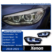 Bloc optique LED pour BMW X3 G01 G08 2018-2021 pré-LCI, style laser, avec feux de jour bleus DRL