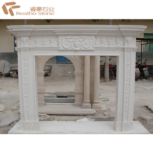 Foyer <span class=keywords><strong>électrique</strong></span> en marbre blanc avec poêle, usine chinoise de haute qualité - Product Image 2