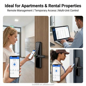 Tuya WIFI TTlock Akıllı Kapı Kilidi Parmak İzi Uzaktan Kumandalı RFID Anahtar Elektrikli Kolu Ahşap Kapı için Dijital Şifre Kilidi - Product Image 3