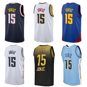 Para Hombre # 15 Camisetas de Baloncesto Personalizadas de <span class=keywords><strong>Jokic</strong></span> <span class=keywords><strong>Denver</strong></span>, Camisetas Bordadas, Uniformes Juveniles, Ropa Deportiva con Logotipo Estampado en Caliente - Product Image 1