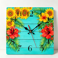 Horloge murale en bois silencieuse sans tic-tac, style vintage, en planches de pin brun, rétro, rustique, côtier, carrée, décoration murale