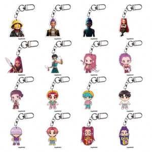 Porte-clés mousqueton étanche K-Demon Hunters avec Rumi, Mira et <span class=keywords><strong>Zoe</strong></span> en acrylique – Accessoire à thème anime - Product Image 3