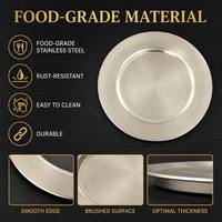 Assiette de Présentation en Acier Inoxydable Écologique, Compatible Lave-Vaisselle, pour Hôtels, Restaurants, Mariages, Décoration de Table