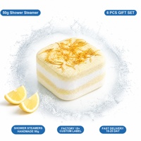Tablette de douche effervescente au citron OEM ODM 50g, étiquette privée personnalisée, ensemble cadeau spa apaisant et relaxant pour la douche
