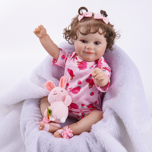 Poupées Réalistes <span class=keywords><strong>en</strong></span> Vinyle de <span class=keywords><strong>Silicone</strong></span> <span class=keywords><strong>en</strong></span> Coton pour Bébé, 20 Pouces, Réaliste, Souriant, Réaliste - Product Image 3