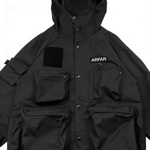 Veste d'extérieur pour homme sur mesure en gros, veste coupe-vent en coton, veste décontractée pour homme avec poches et capuche - Product Image 2