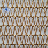 Décoration artistique suspendue au plafond en maille spirale tissée élastique, acier inoxydable de luxe 304/316, finition 2B