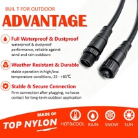 Câble Connecteur LED Extérieur Étanche IP68 M12 JOYL 4 Broches Femelle 4x0.75mm 5A 110V 0.6M pour Système Solaire Autonome et Éclairage Anti-Mauvaises Herbes