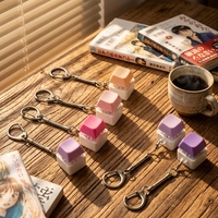 Clavier mécanique à une touche, populaire et tendance, en plastique, avec fond blanc lumineux, pour le bricolage, jouet anti-stress et fidget toy