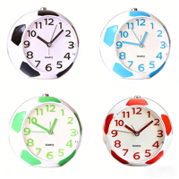 Jam Alarm Meja Bundar Sepak Bola dengan Melodi yang Dapat Diganti & Alarm Lonceng Simulasi, Fitur Snooze, Lampu Malam, Hemat Daya & Tahan Lama