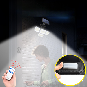 Lampe murale solaire de jardin à 4 têtes sé<span class=keywords><strong>par</strong></span>ées, 333 LED, avec 3 modes d'éclairage et télécommande, indice de protection IP67 - Product Image 4