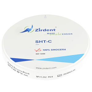 Zirdent Top SHT-C 5 colori Sinocera dentina in polvere alta traslucenza blocchi di Zirconia dentale 22mm - Product Image 2